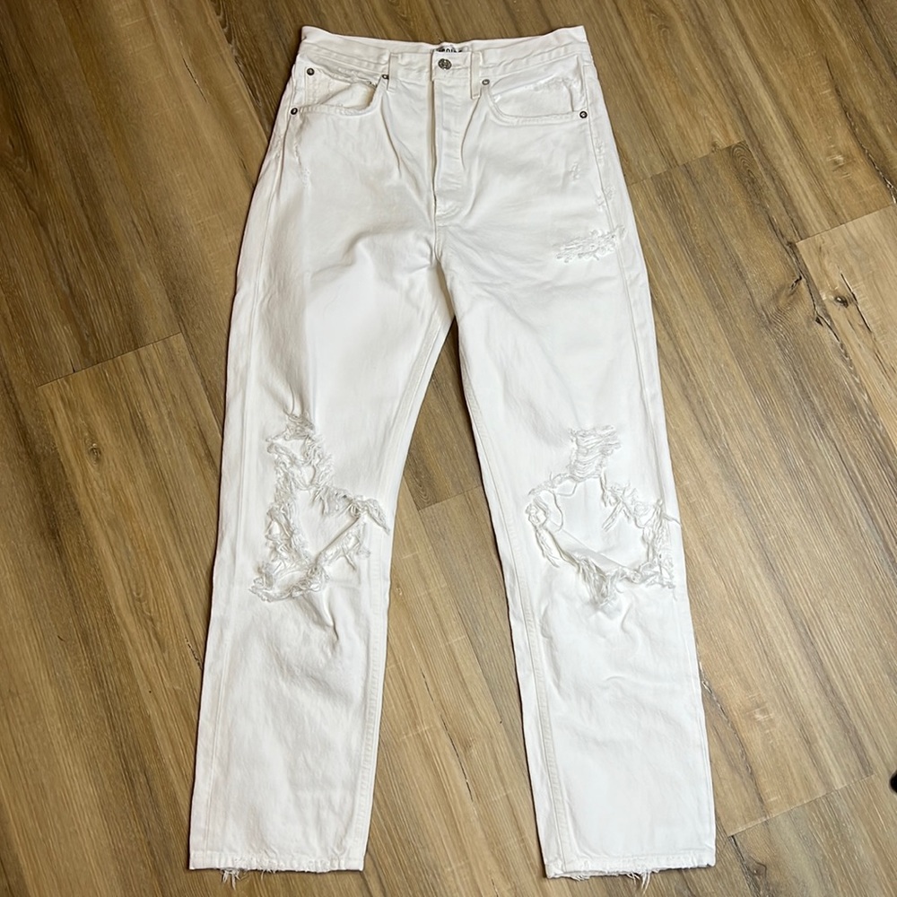 AGOLDE 90s Mid Rise Loose Fit Jeans - white